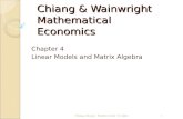 Chiang & Wainwright Mathematical Economics Chapter 4 Linear Models and Matrix Algebra 1Chiang_Ch4.ppt Stephen Cooke U. Idaho.