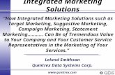 Integrated Marketing Solutions Leland Smithson Quintrex Data Systems Corp.  “How Integrated Marketing Solutions such as Target Marketing,