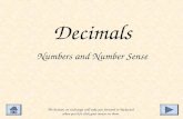 Decimals Numbers and Number Sense The buttons on each page will take you forward or backward when you left-click your mouse on them.