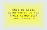 What do Local Governments Do For Their Community? Community Resources.