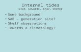 Internal tides Seim, Edwards, Shay, Werner Some background SAB – generation site? Shelf observations Towards a climatology?