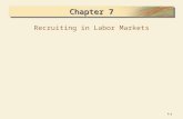7–17–1 Chapter 7 Recruiting in Labor Markets. 7–27–2 Strategic Approach to Recruiting Benefits of a Strategic Approach  Matches recruiting activity with.