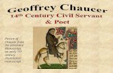 Picture of Chaucer from the Ellesmere Manuscript, an early 15 th century illuminated manuscript.