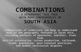 Combinations of conditions can help us understand many of the geographic features in South Asia, including patterns of mountains, rainfall, river flow,