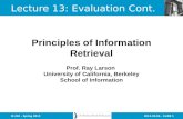 2013.03.06 - SLIDE 1IS 240 – Spring 2013 Prof. Ray Larson University of California, Berkeley School of Information Principles of Information Retrieval.