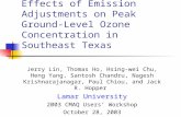 Effects of Emission Adjustments on Peak Ground-Level Ozone Concentration in Southeast Texas Jerry Lin, Thomas Ho, Hsing-wei Chu, Heng Yang, Santosh Chandru,