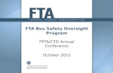 FPTA/CTD Annual Conference October 2015 FTA Bus Safety Oversight Program.