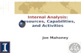 Internal Analysis: Resources, Capabilities, and Activities Joe Mahoney.