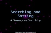 Copyright © 2009-2011 by Curt Hill Searching and Sorting A Summary on Searching.