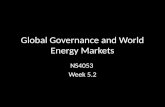 Global Governance and World Energy Markets NS4053 Week 5.2.