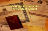 Savings, Investments & the Stock Market. Saving and Investment  Saving Not consuming all current income Not consuming all current income Examples: Savings.