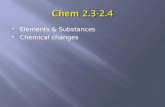 Elements & Substances  Chemical changes. SubstancesMixtures Can be separated physically Can be separated chemically.