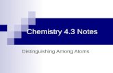 Chemistry 4.3 Notes Distinguishing Among Atoms. What we know… Pg. 110 – Atoms are composed of electrons, protons, and neutrons. Protons and neutrons make.