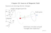 P202c29: 1 Chapter 29: Sources of Magnetic Field Sources are moving electric charges single charged particle: v field point B r r ^ field lines circulate.