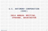 U.S. ANTIMONY CORPORATION (USAC) 2014 ANNUAL MEETING, SPOKANE, WASHINGTON ASM 12/12/15 1.