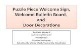 Puzzle Piece Welcome Sign, Welcome Bulletin Board, and Door Decorations Resident Assistant Lock Haven University Pennsylvania Featured Institution Submitted.