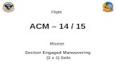 Flight Mission ACM – 14 / 15 Section Engaged Maneuvering (2 v 1) Solo.