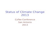 Status of Climate Change 2013 CaTee Conference San Antonio 2013.