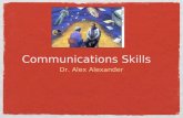 Communications Skills Dr. Alex Alexander. Course Introduction Why Communications Now?