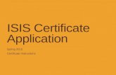 ISIS Certificate Application Spring 2015 Certificate Instructions.