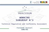 Fernando Goulart INMETRO WORKING SUBGROUP N°3 Technical Regulation and Conformity Assessment.