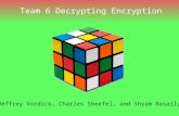 Team 6 Decrypting Encryption Jeffrey Vordick, Charles Sheefel, and Shyam Rasaily.