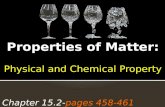 Chapter 15.2-pages 458-461. What is the composition of matter? Matter Pure Matter Substance Impure Matter Mixture only 1 set of chemical and physical.