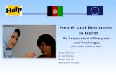 示例 Health and Returnees in Herat An Assessment of Progress and Challenges HELP Health Research Team Researchers : Dr. Zia Shams Tahera Sharifi Hossian.