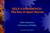 SELF-CONFIDENCE: The Key to Sport Success Matt Vaartstra University of Idaho Edited from: Damon Burton.