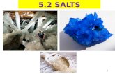 5.2 SALTS 1. What are salts? ionic compounds Salts are a class of ionic compounds that can be produced when an acid and a base react.