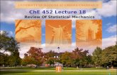 ChE 452 Lecture 18 Review Of Statistical Mechanics 1.
