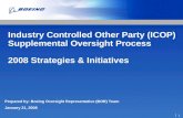 ׀ 1 Industry Controlled Other Party (ICOP) Supplemental Oversight Process 2008 Strategies & Initiatives Prepared by: Boeing Oversight Representative (BOR)