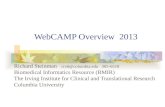 WebCAMP Overview 2013 Richard Steinman rcs6@columbia.edu 305-6518 Biomedical Informatics Resource (BMIR) The Irving Institute for Clinical and Translational.
