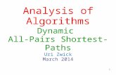 Analysis of Algorithms Uri Zwick March 2014 Dynamic All-Pairs Shortest-Paths 1 TexPoint fonts used in EMF. Read the TexPoint manual before you delete this.