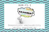 HUM-FS-1 Demonstrate employability skills required by business and industry.