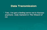 Data Transmission  Toto, I've got a feeling we're not in Kansas anymore. Judy Garland in The Wizard of Oz.