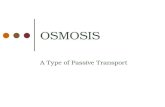 OSMOSIS A Type of Passive Transport. Definition WATER WATER WATER Osmosis —The diffusion of WATER from an area of high WATER concentration to an area.