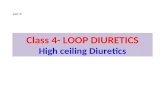 Class 4- LOOP DIURETICS High ceiling Diuretics Lec-4.