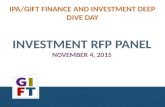 IPA/GIFT F INANCE AND I NVESTMENT D EEP D IVE D AY INVESTMENT RFP PANEL N OVEMBER 4, 2015.
