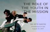THE ROLE OF THE YOUTH IN THE MISSION MS. KITTE SANTOS Archdiocese of Lipa August 25, 2007.
