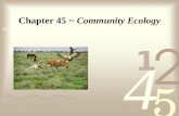 Chapter 45 ~ Community Ecology. 2 Outline 45.1 Ecology of Communities 45.2 Community Development 45.3 Dynamics of an Ecosystem.