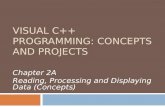 VISUAL C++ PROGRAMMING: CONCEPTS AND PROJECTS Chapter 2A Reading, Processing and Displaying Data (Concepts)