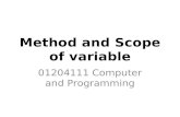Method and Scope of variable 01204111 Computer and Programming.