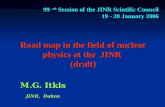 Road map in the field of nuclear physics at the JINR (draft) M.G. Itkis JINR, Dubna 99 –th Session of the JINR Scintific Council 19 - 20 January 2006.