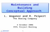 ARIES Review, PPPL L. M. Waganer, 4-5 Oct 2006 Page 1 Maintenance and Building Conceptual Approach L. Waganer and R. Peipert The Boeing Company 4 October.