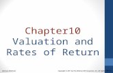 10-1 Chapter10 Valuation and Rates of Return Copyright © 2011 by The McGraw-Hill Companies, Inc. All rights reserved. McGraw-Hill/Irwin.