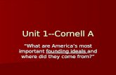 Unit 1--Cornell A “What are America’s most important founding ideals and where did they come from?”