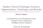 Spoken Tutorial Dialogue Systems: Opportunities, Challenges and Results Diane Litman Learning Research & Development Center Computer Science Department.