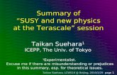 Taikan Suehara, LCWS10 @ Beijing, 2010/3/29 page 1 Summary of “SUSY and new physics at the Terascale” session Taikan Suehara 1 ICEPP, The Univ. of Tokyo.