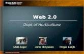 Web 2.0 Dept of Horticulture Matt JagerJohn McQueenRoger Leigh.
